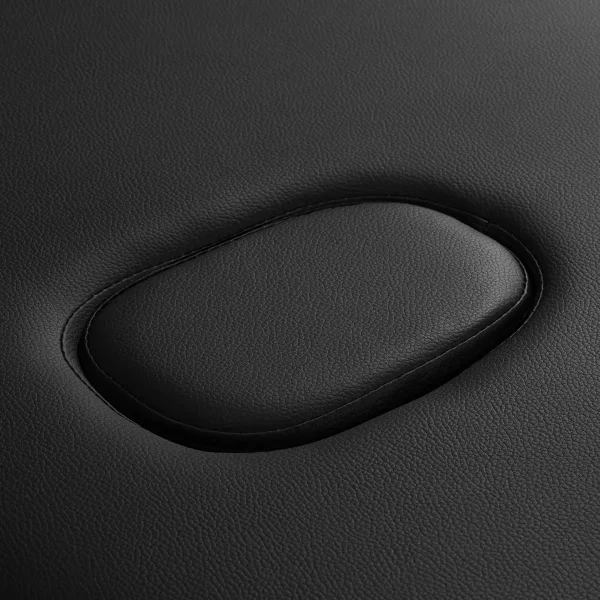 Κοντινό πλάνο της εργονομικής οπής προσώπου στο πτυσσόμενο κρεβάτι BALANCE για θεραπείες μασάζ.