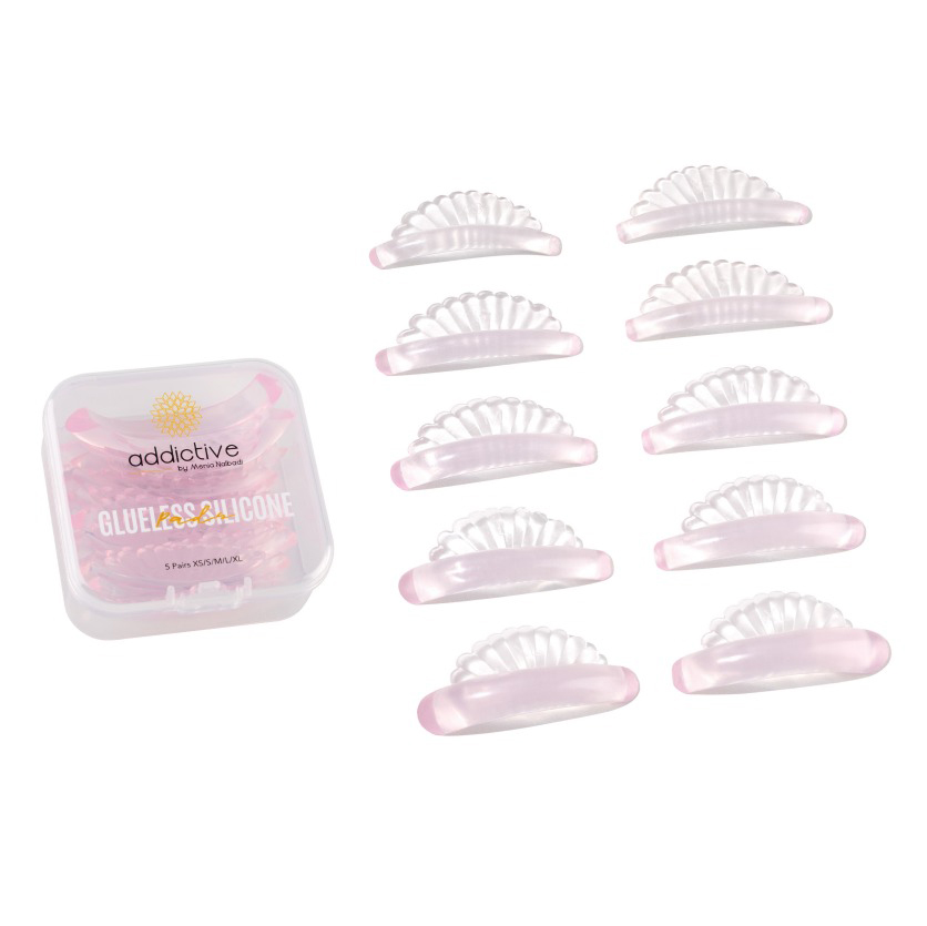 self adhesive silocon pads Flat glueless silicone shields για Korean Lift – 4 ζευγάρια S/M/L/XL addictive lashes