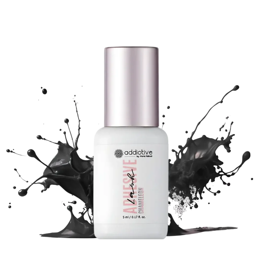 Chameleon έξυπνη κόλλα extensions βλεφαρίδων Addictive Lashes που προσαρμόζεται στην υγρασία με splash μαύρης σταγόνας