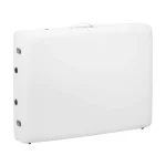 Το λευκό πτυσσόμενο κρεβάτι αισθητικής BALANCE κλειστό σε μορφή βαλίτσας για εύκολη μεταφορά.