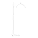 Πλήρης όψη της επαγγελματικής λευκής λάμπας MOMO MX6 που δείχνει την κυρτή κεφαλή, τον λευκό ορθοστάτη και τη στιβαρή επίπεδη βάση δαπέδου.