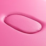 Λεπτομέρεια της οπής προσώπου με το αφαιρούμενο ροζ κάλυμμα στο πτυσσόμενο κρεβάτι BALANCE.