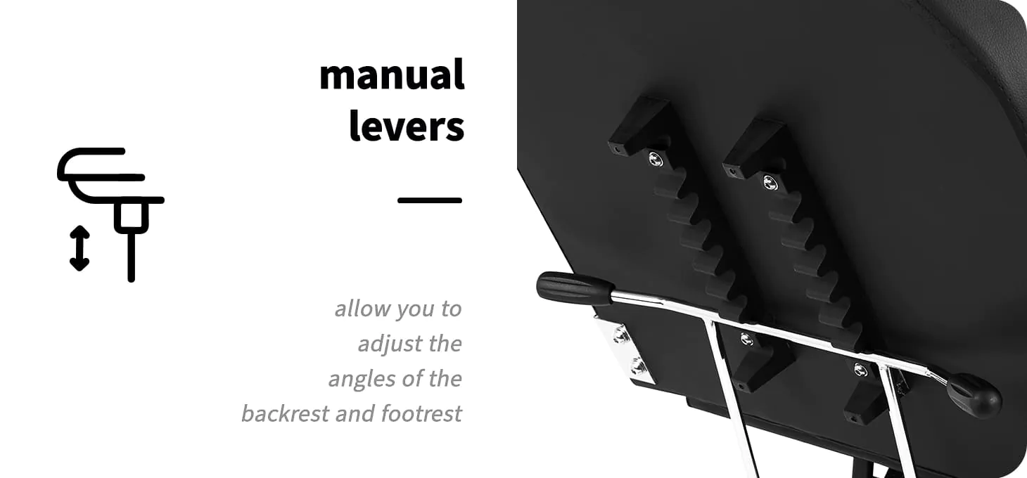 Λεπτομέρεια του μηχανισμού χειροκίνητης ρύθμισης της πλάτης στην πολυθρόνα αισθητικής Sillon - Addictive Lashes.